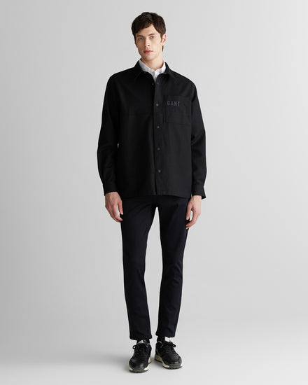 Koszula męska z nadrukiem z długim rękawem oversize fit czarna