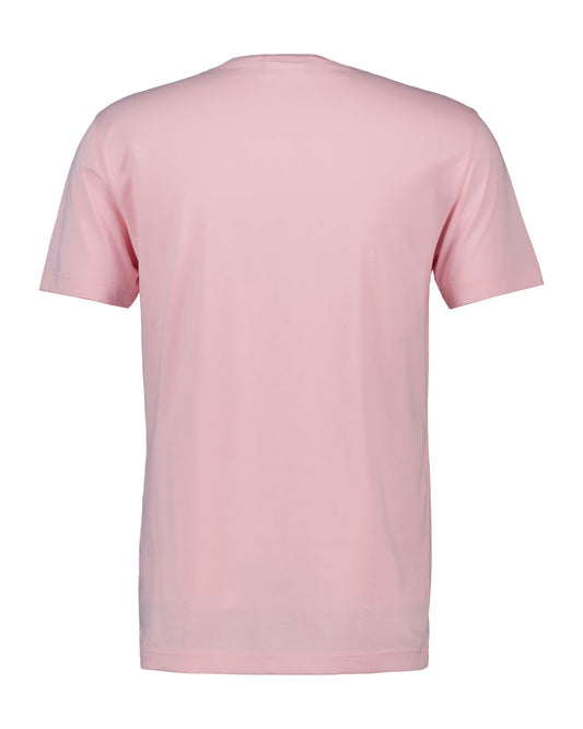 Męski różowy t-shirt slim fit ze 100% bawełny