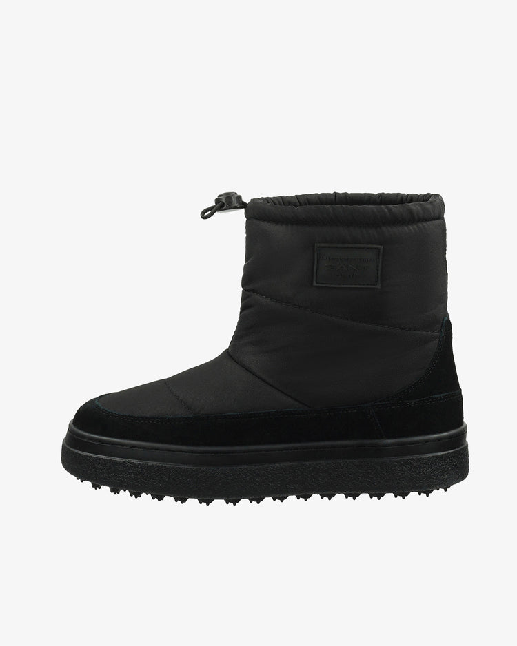 Buty zimowe damskie z nadrukiem czarne