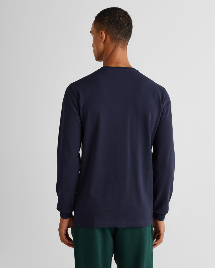 Koszulka męska z długim rękawem i okrągłym dekoltem slim fit