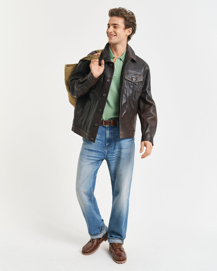 Koszulka polo męska z krótkim rękawem regular fit zielona