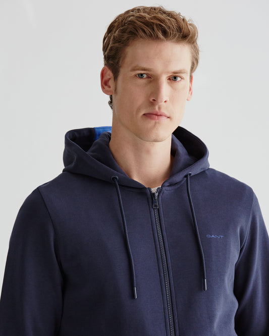 Bluza męska z zamkiem regular fit granatowa