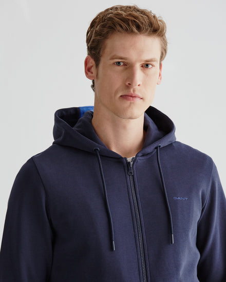 Bluza męska z zamkiem regular fit granatowa