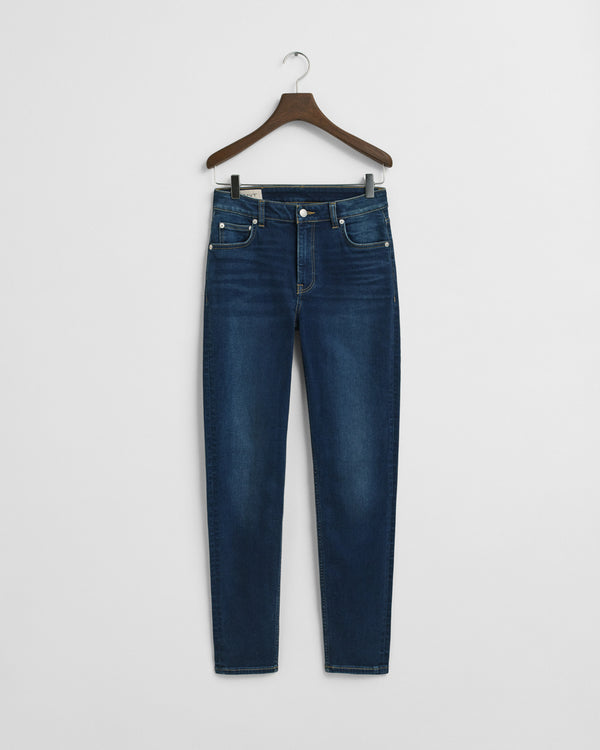 Spodnie damskie slim fit granatowe