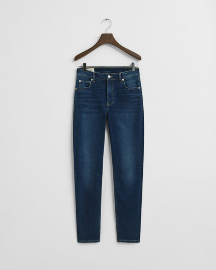 Spodnie damskie slim fit granatowe