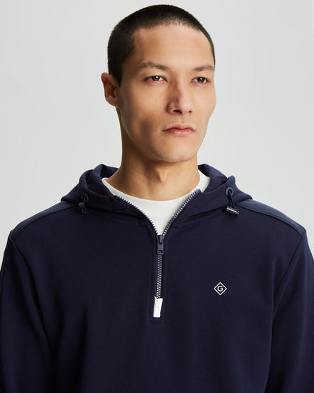 Bawełniana bluza męska z kapturem regular fit granatowa