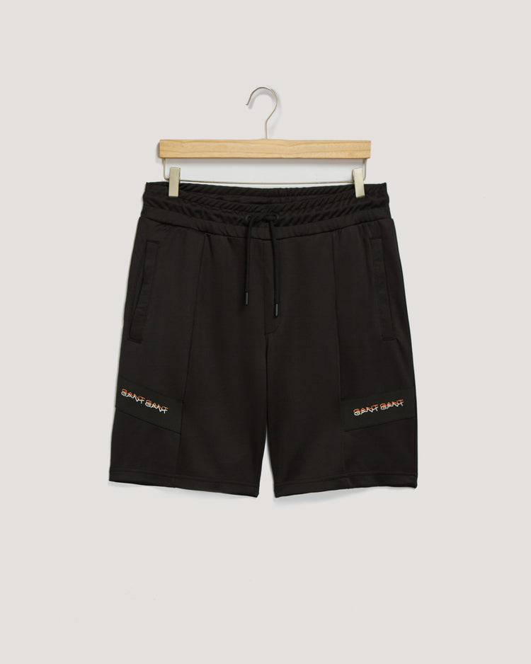 Szorty męskie z nadrukiem regular fit czarne