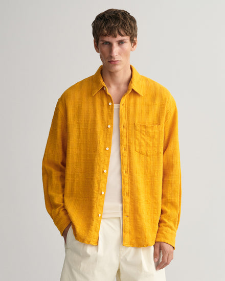 Bawełniana koszula męska w kratkę z długim rękawem relaxed fit