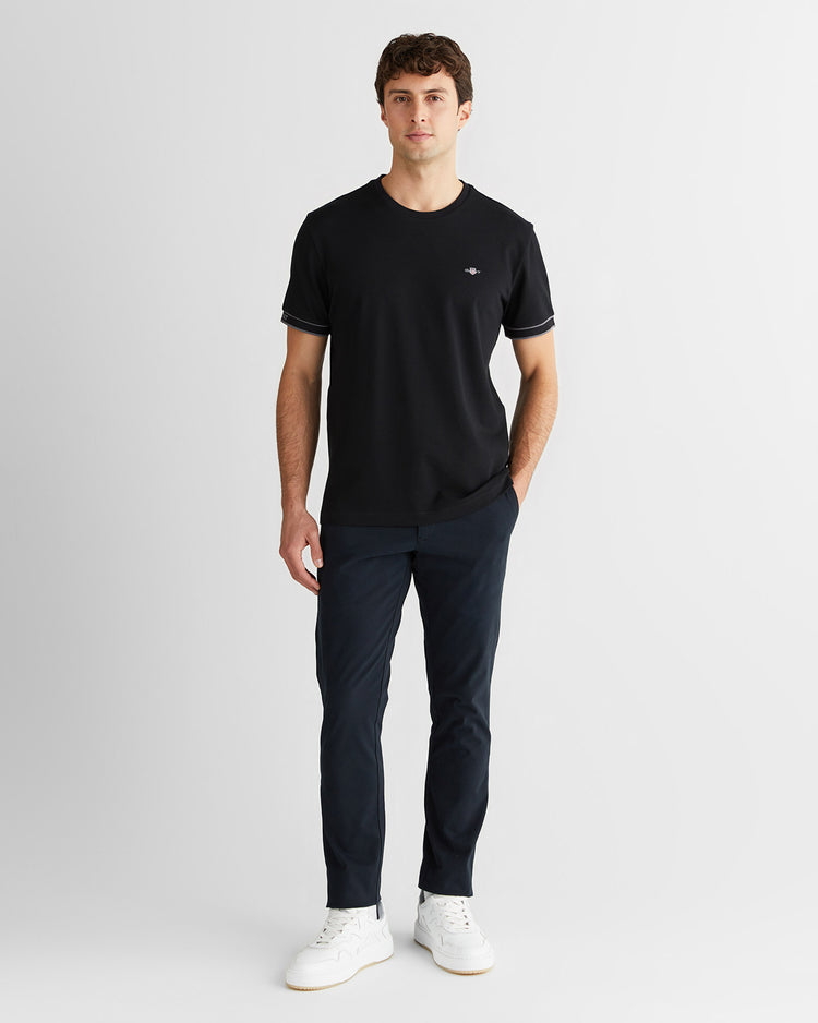 T-shirt pique z okrągłym dekoltem