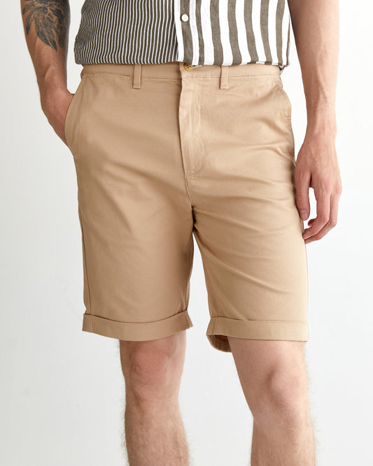 Szorty męskie slim fit beżowe