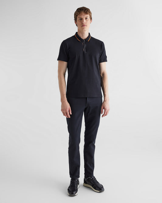 Polo męskie z krótkim rękawem z zamkiem do połowy regular fit