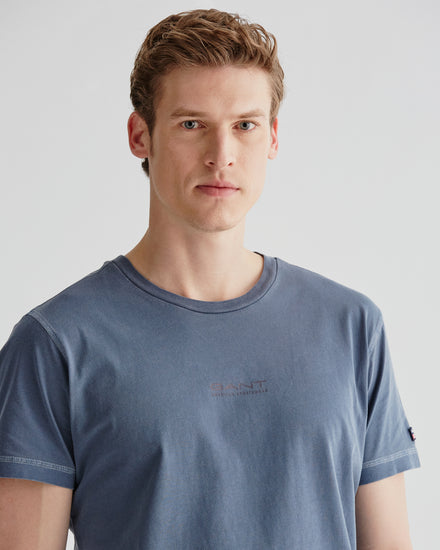 Bawełniany t-shirt męski z nadrukiem okrągły kołnierzyk regular fit