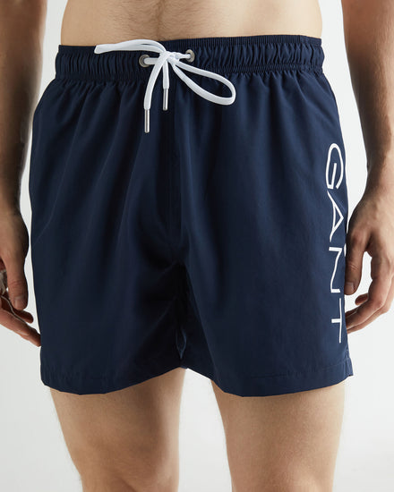 Szorty kąpielowe męskie z nadrukiem regular fit granatowe