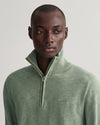 Męski zielony regular fit sweter half-zip