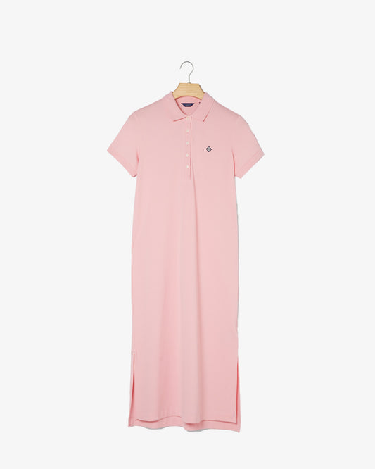 Bawełniana sukienka damska polo z krótkim rękawem relaxed fit