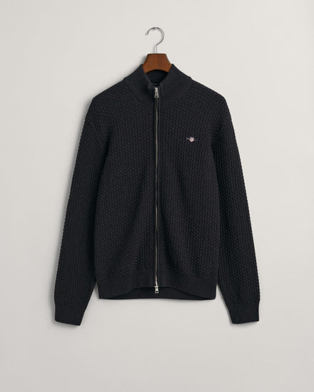 Bawełniany sweter rozpinany męski z zamkiem regular fit szary