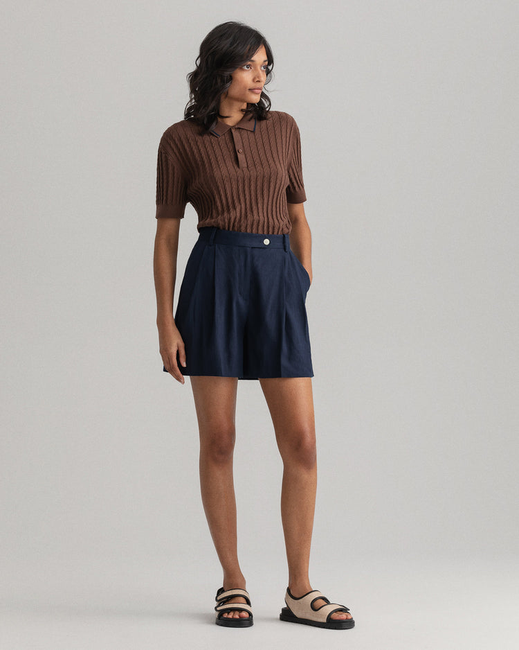 Szorty damskie regular fit granatowe