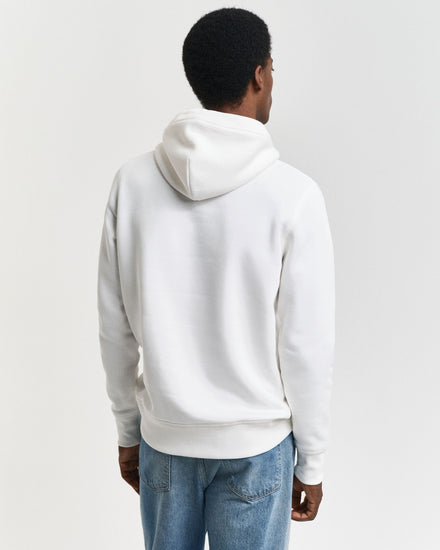 Bluza męska z kapturem regular fit biała