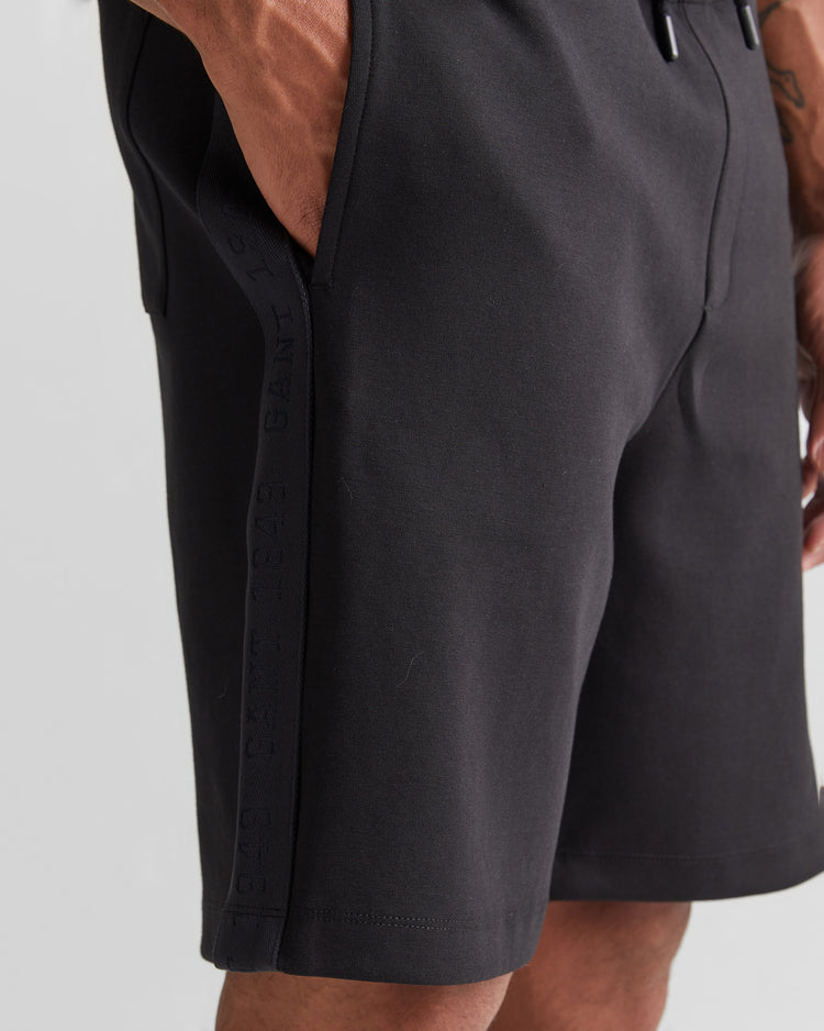 Szorty męskie z nadrukiem regular fit czarne