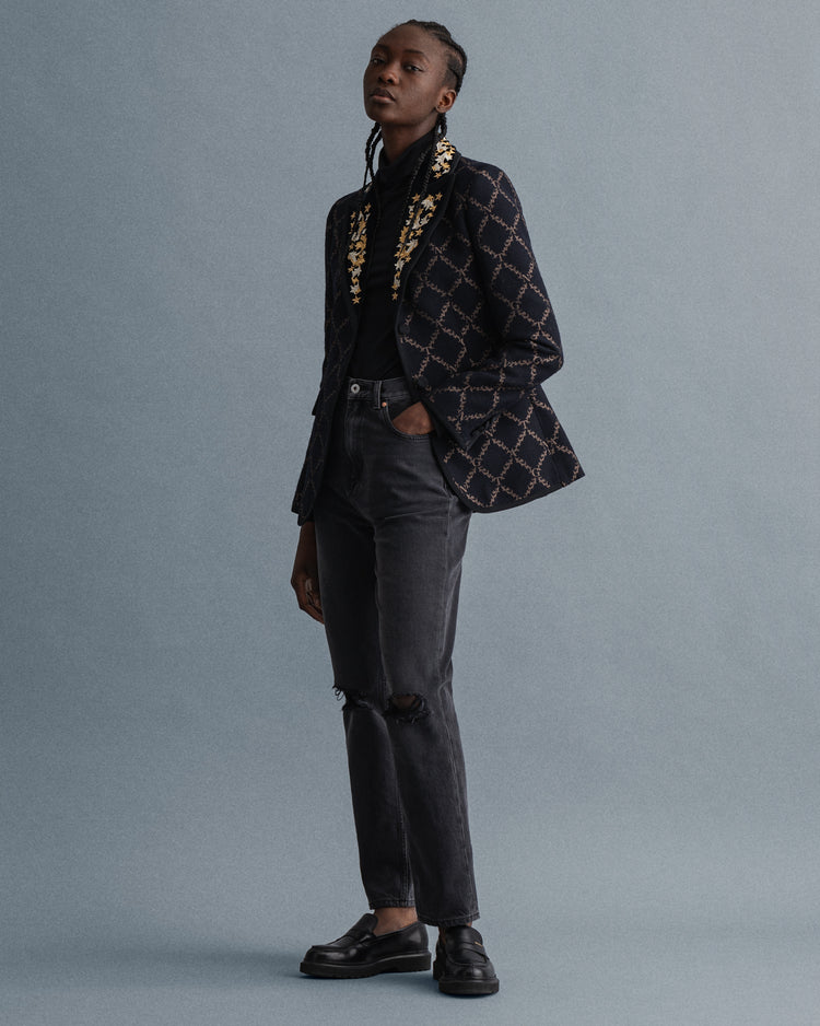 Bawełniane spodnie jeansowe damskie slim fit czarne