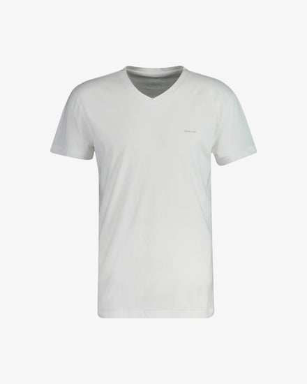 Bielizna męska z okrągłym kołnierzykiem i krótkim rękawem biała