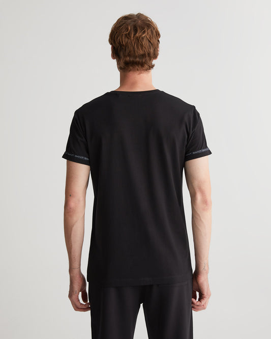 Męska koszulka z taśmą z logo C na szyi