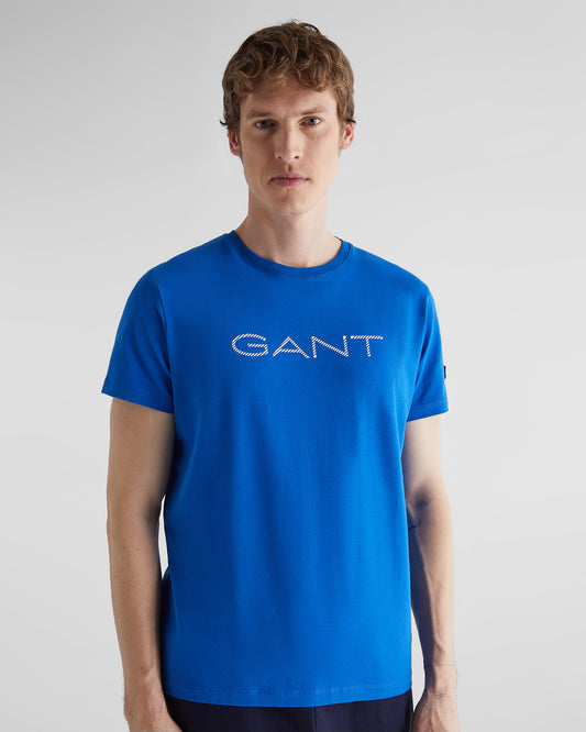 Bawełniany t-shirt męski z nadrukiem regular fit