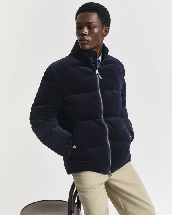 Kurtka męska ze stójką z długim rękawem regular fit granatowa