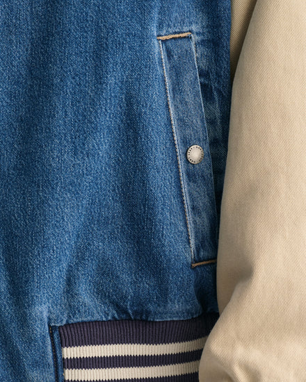 Kurtka męska z nadrukiem ze stójką z długim rękawem relaxed fit