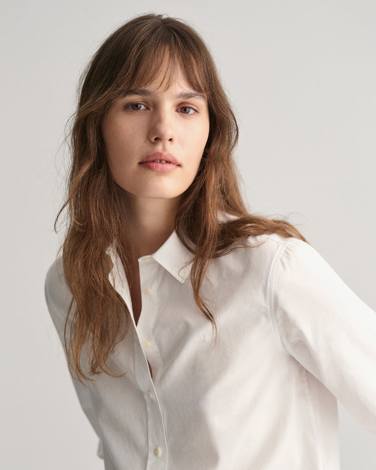 Koszula damska z długim rękawem regular fit biała