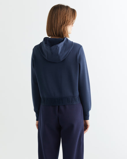 Bluza damska z okrągłym kołnierzykiem regular fit granatowa