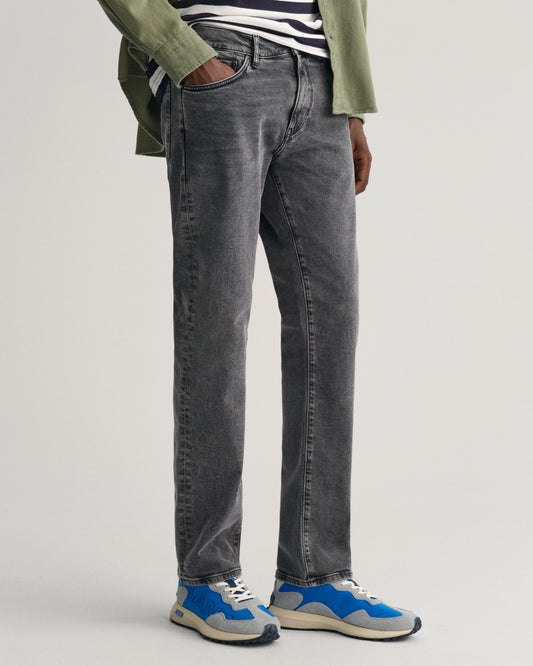 Spodnie jeansowe męskie regular fit szare