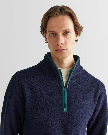 Bluza męska z zamkiem do połowy z długim rękawem regular fit