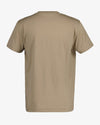 Bawełniany t-shirt męski okrągły kołnierzyk regular fit beżowy