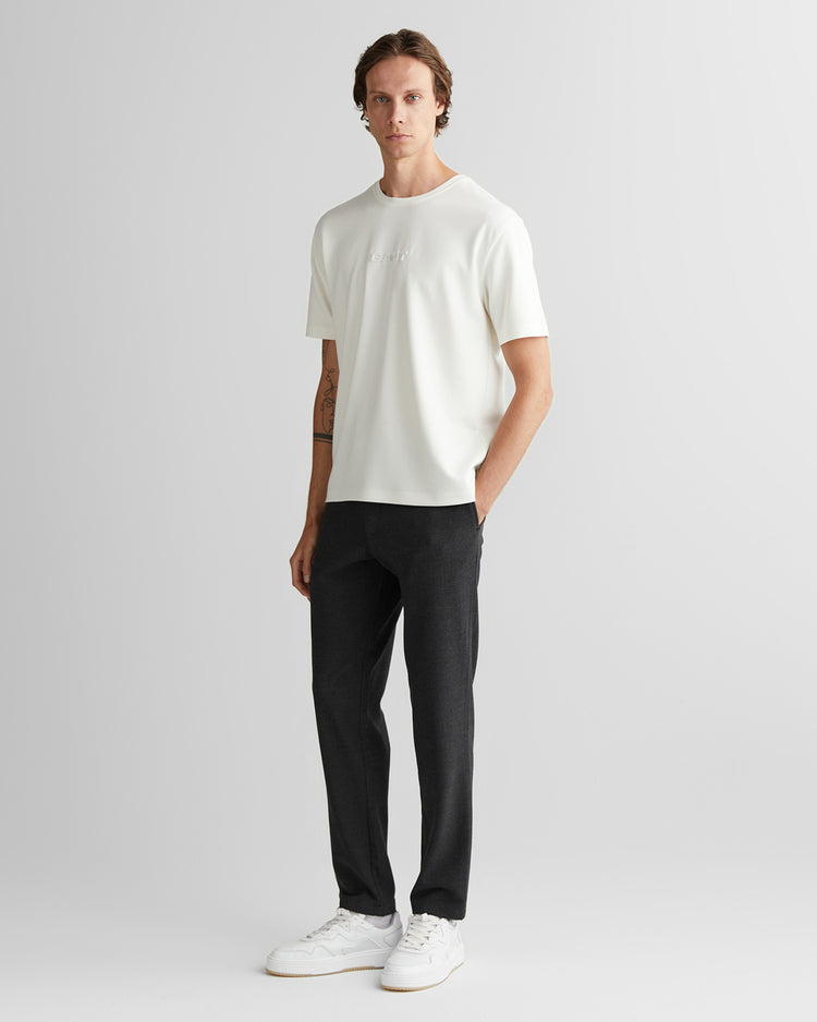 T-shirt męski okrągły kołnierzyk relaxed fit biały