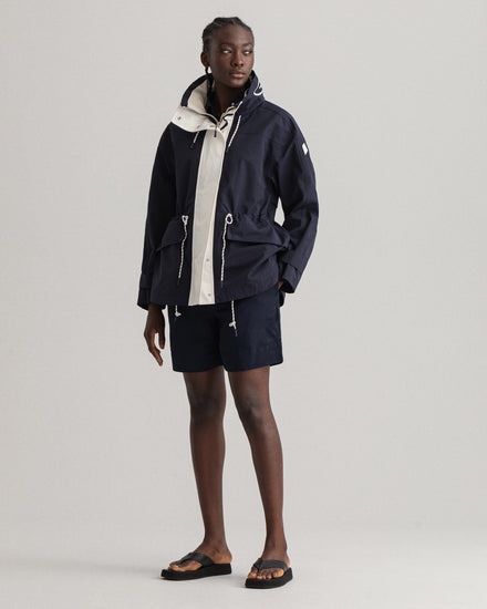 Bawełniana kurtka damska z zamkiem granatowa