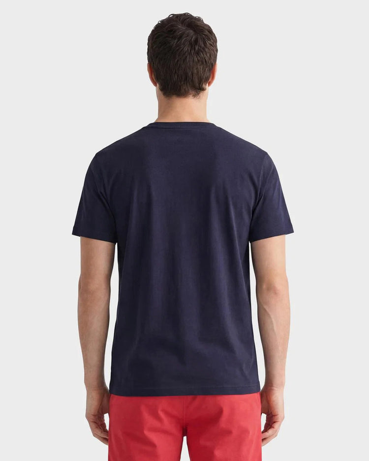 Bawełniany t-shirt męski z nadrukiem okrągły kołnierzyk regular fit