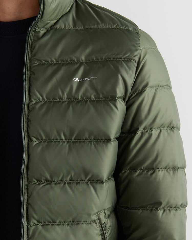 Kurtka męska ze stójką z długim rękawem regular fit zielona