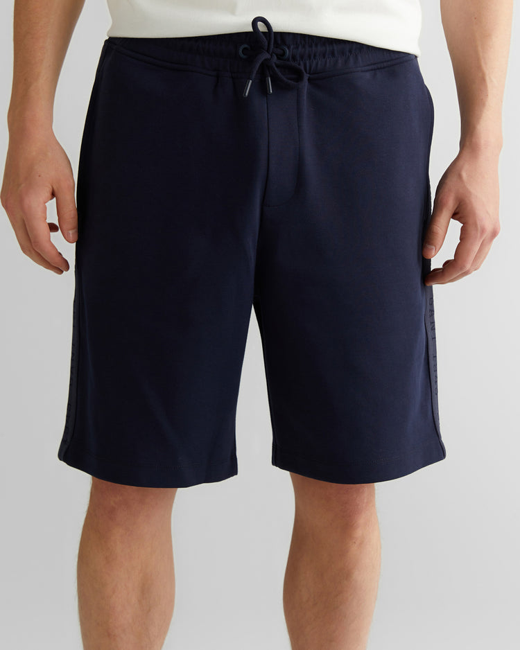 Szorty męskie z nadrukiem regular fit granatowe