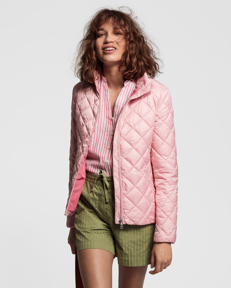 Kurtka damska z zamkiem z długim rękawem różowa