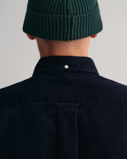 Bawełniana koszula męska z długim rękawem regular fit granatowa