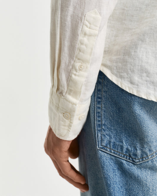 Koszula męska z długim rękawem regular fit kremowa