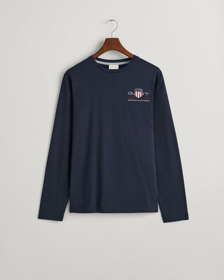 Bawełniana koszulka męska z nadrukiem regular fit granatowa