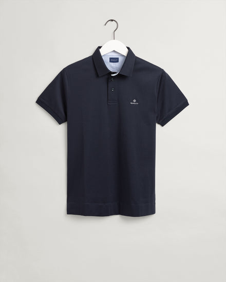 Bawełniana polo męska z krótkim rękawem z kołnierzykiem polo slim fit