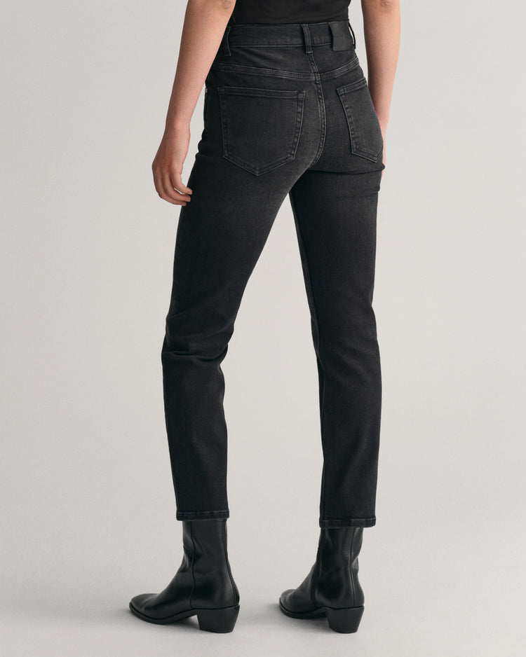 Spodnie jeansowe damskie slim fit czarne