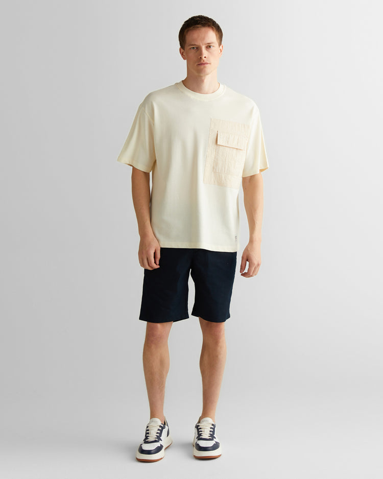 T-shirt męski z nadrukiem z okrągłym kołnierzykiem relaxed fit