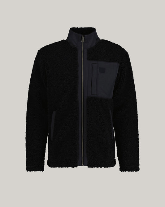 Bluza męska z zamkiem z nadrukiem relaxed fit czarna