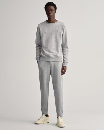 Bluza męska z okrągłym kołnierzykiem regular fit szara
