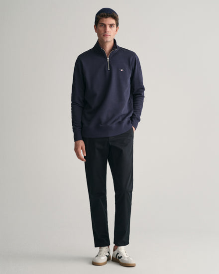 Bluza męska z zamkiem do połowy regular fit granatowa