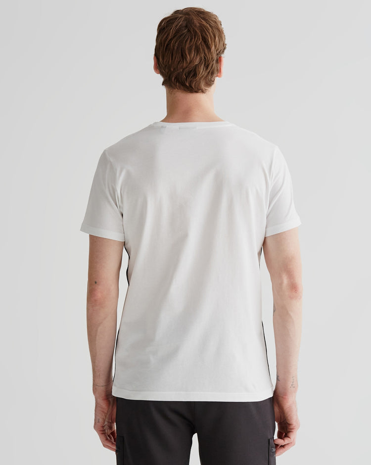 Bawełniany t-shirt męski z nadrukiem okrągły kołnierzyk regular fit